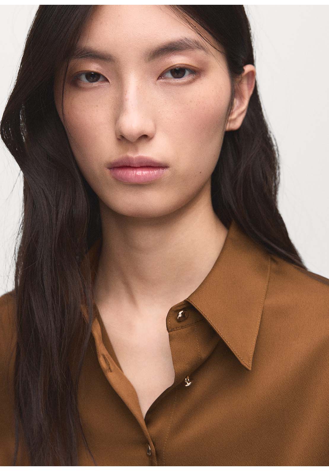 Satin Finish Flowy Shirt - Yellow