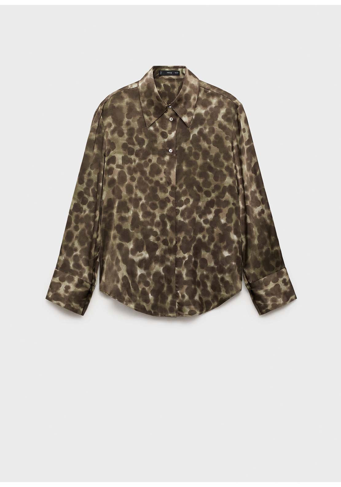 Satin Print Shirt - Brown