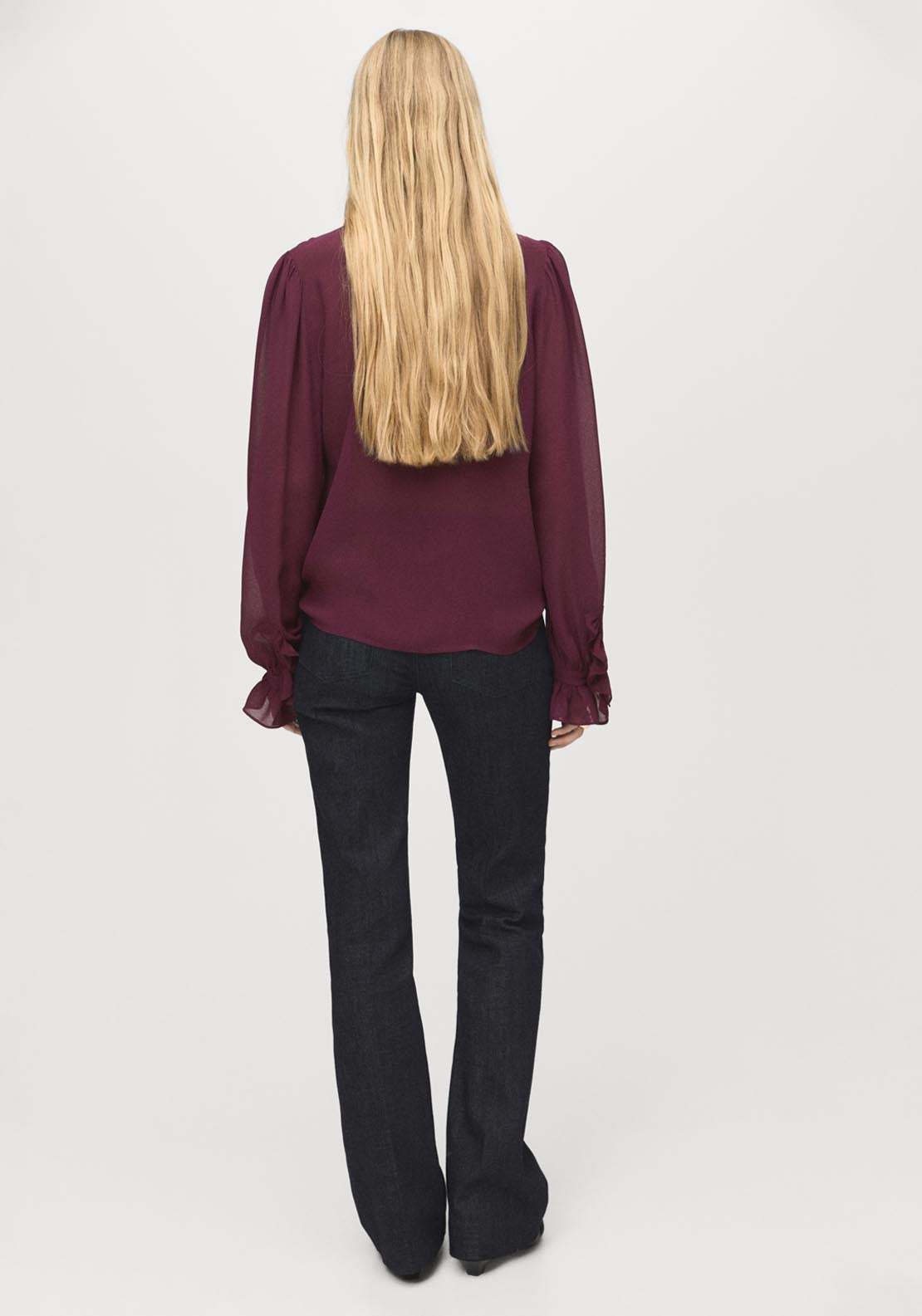 Mango Ruffled Blouse With Scarf - Red 2 Shaws Department Stores