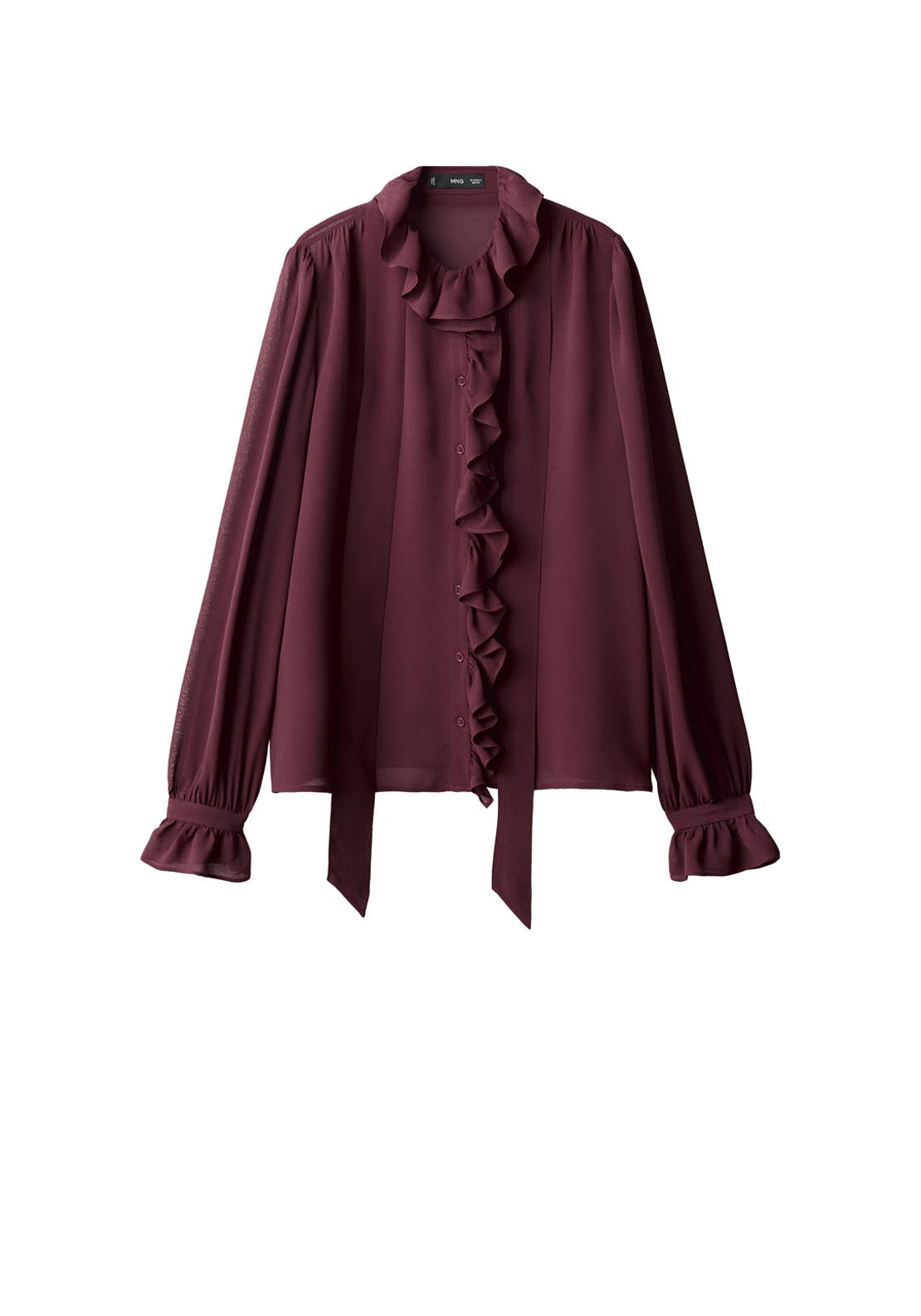 Mango Ruffled Blouse With Scarf - Red 6 Shaws Department Stores