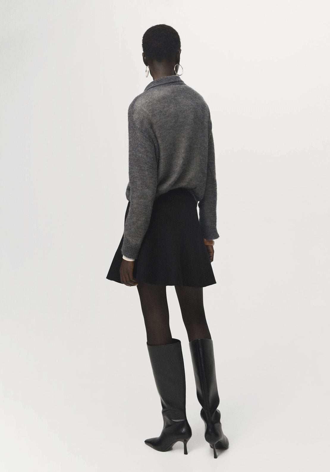 Mid Rise Mini Skirt - Black