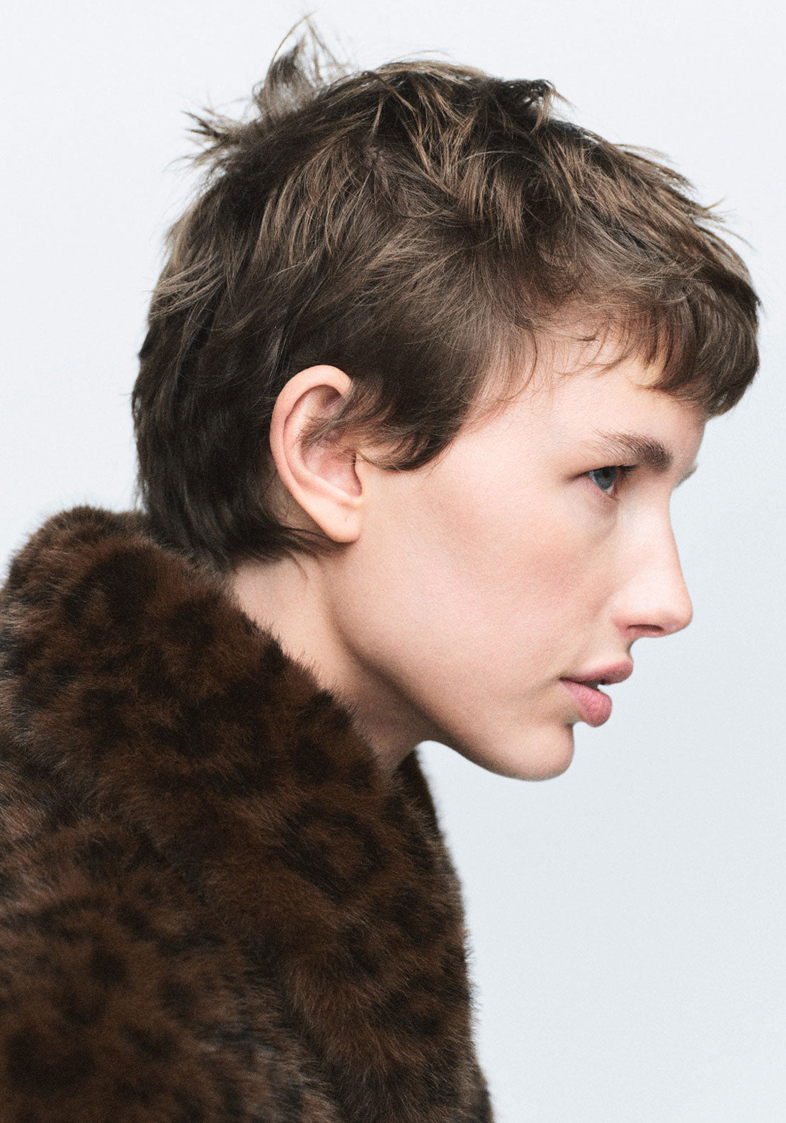 Leopard Fur Effect Coat - Brown