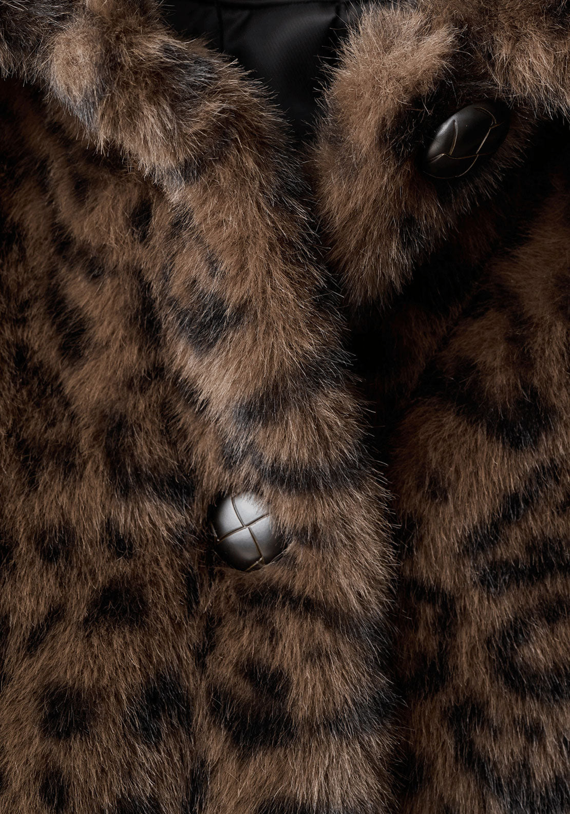 Leopard Fur Effect Coat - Brown