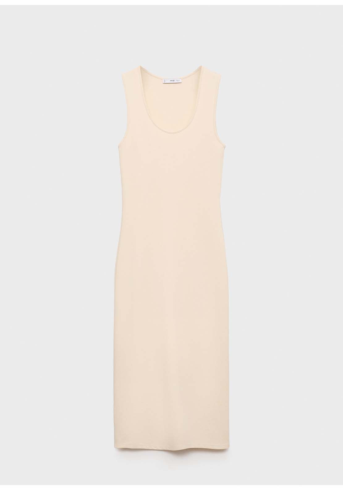 Fitted Midi Dress - Beige