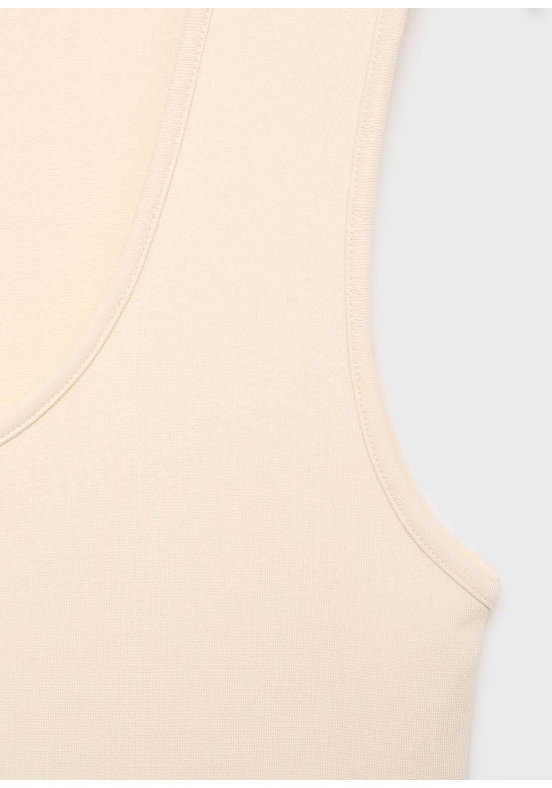 Fitted Midi Dress - Beige