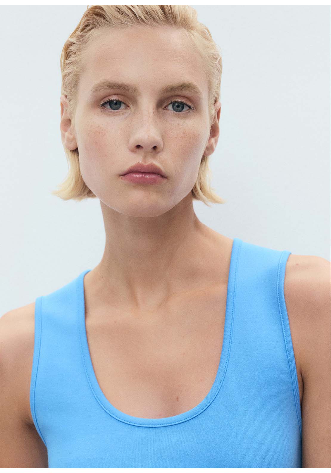 Fitted Midi Dress - Blue