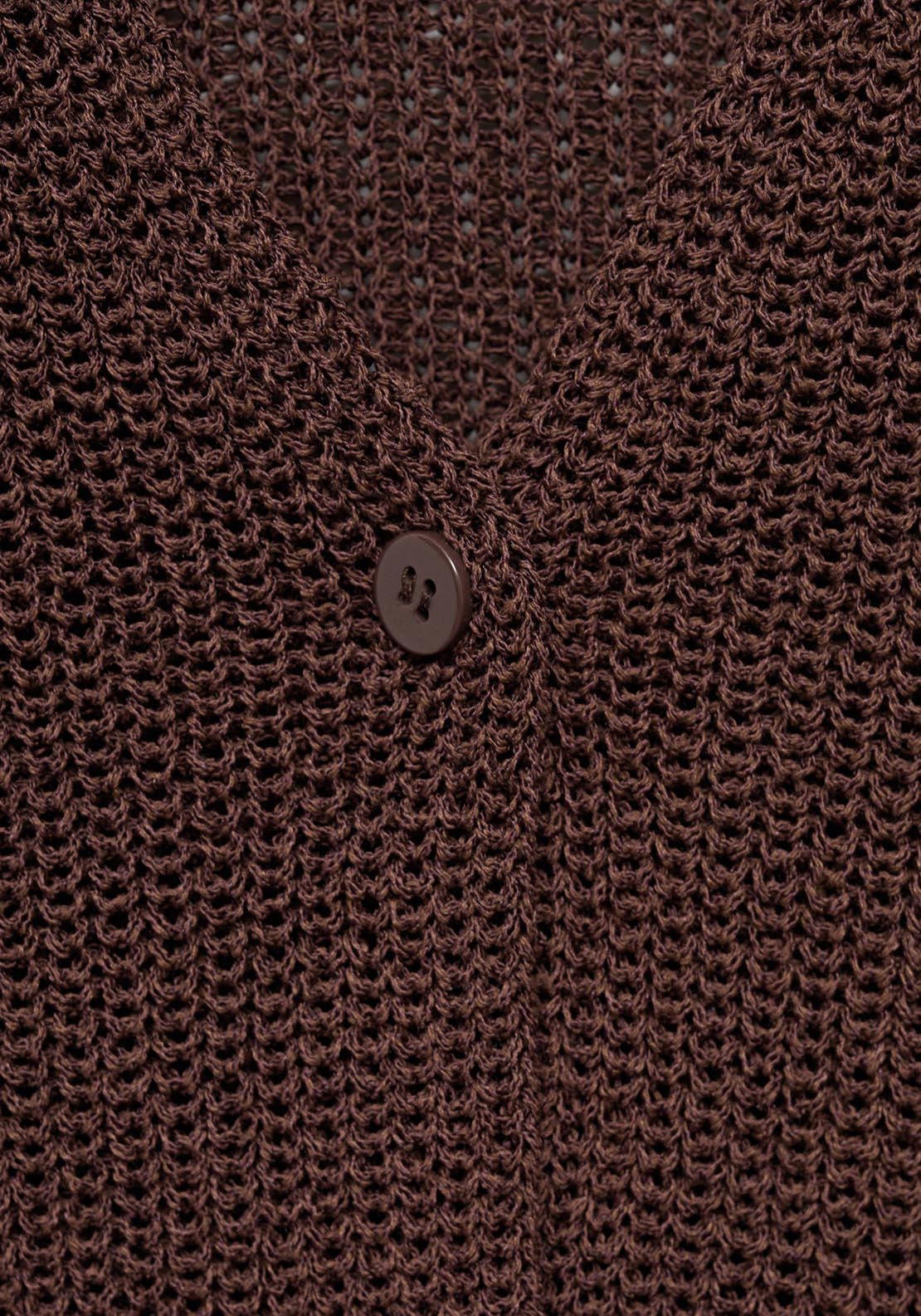 Mango Openwork Knitted Waistcoat - Dark Brown 5 Shaws Department Stores