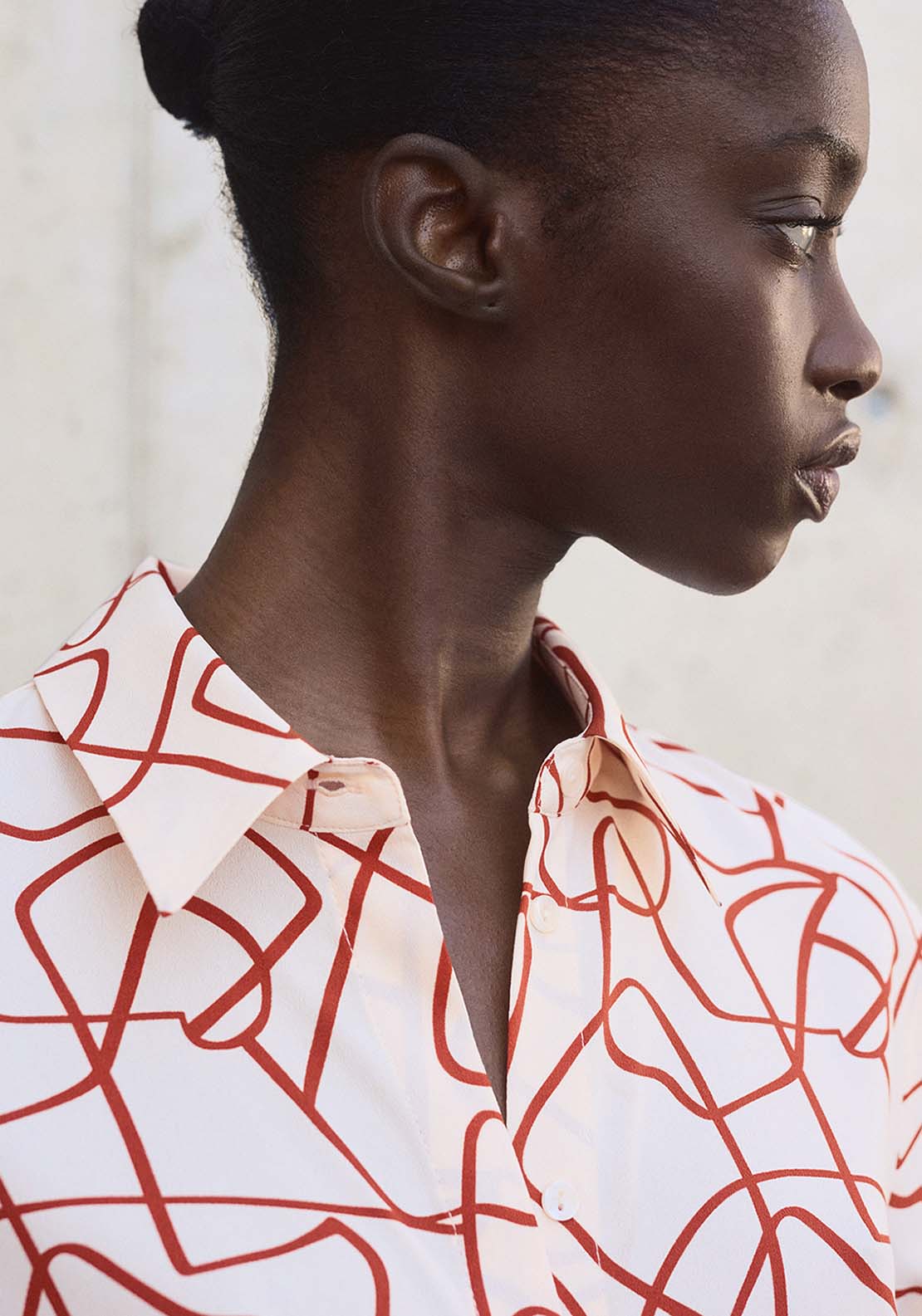 Shirt With Abstract Print - Orange