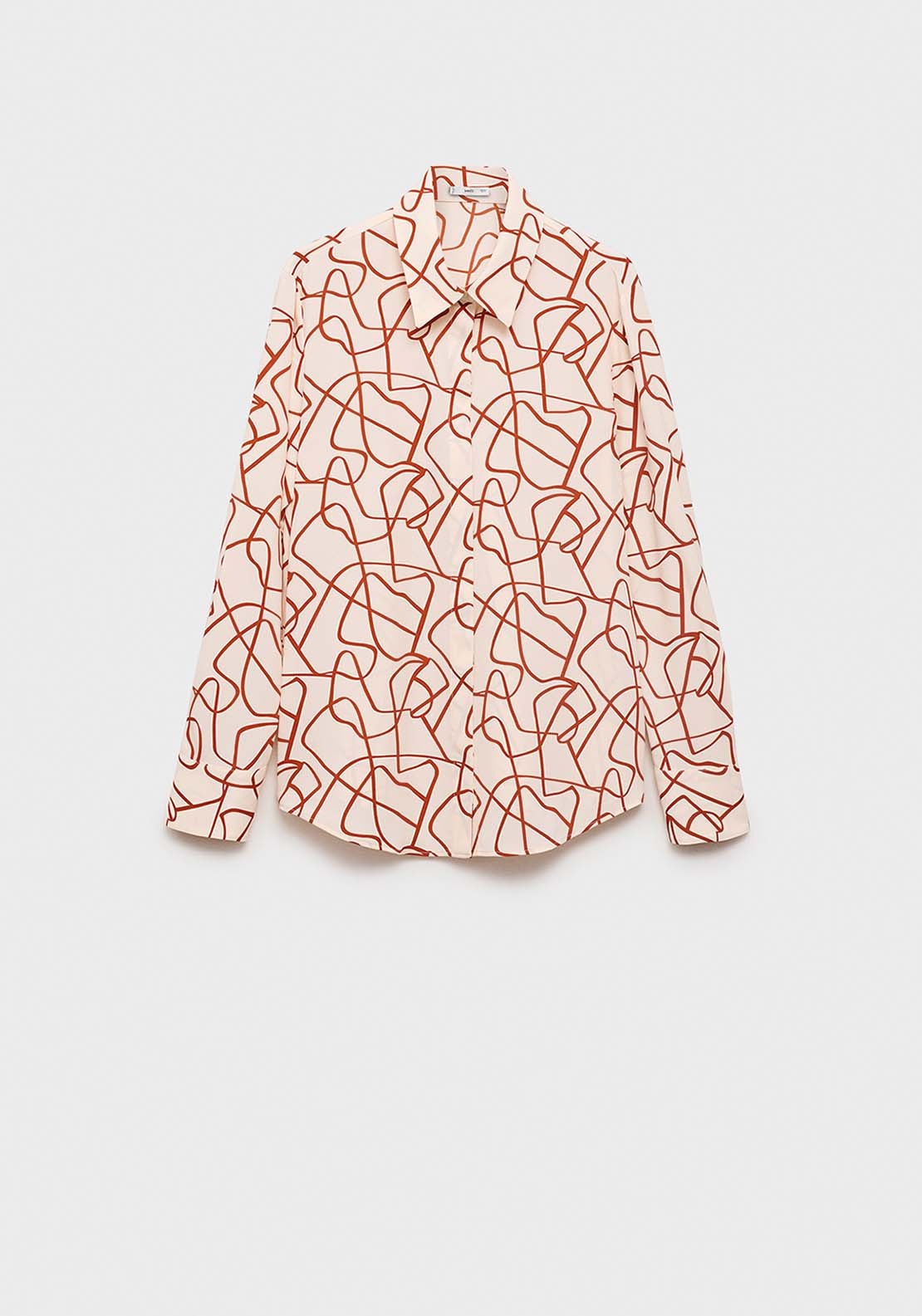 Shirt With Abstract Print - Orange