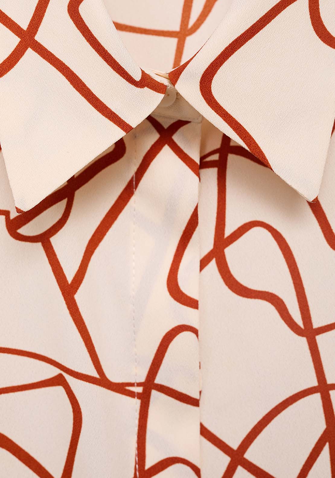 Shirt With Abstract Print - Orange