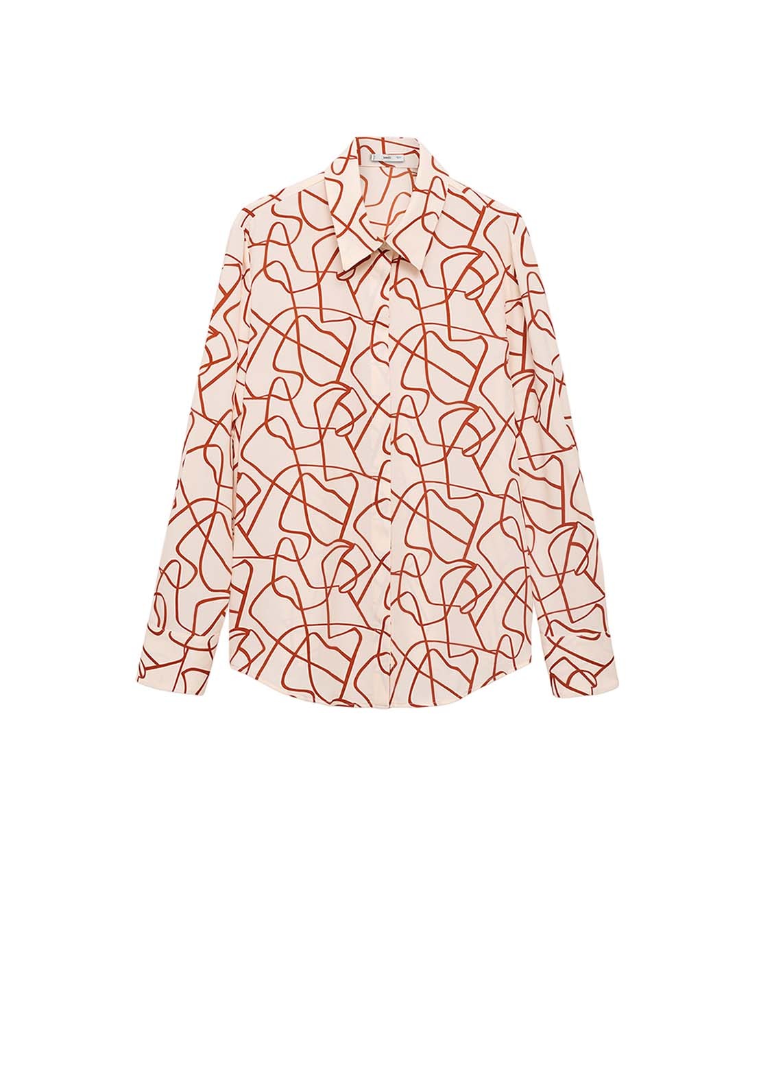 Shirt With Abstract Print - Orange