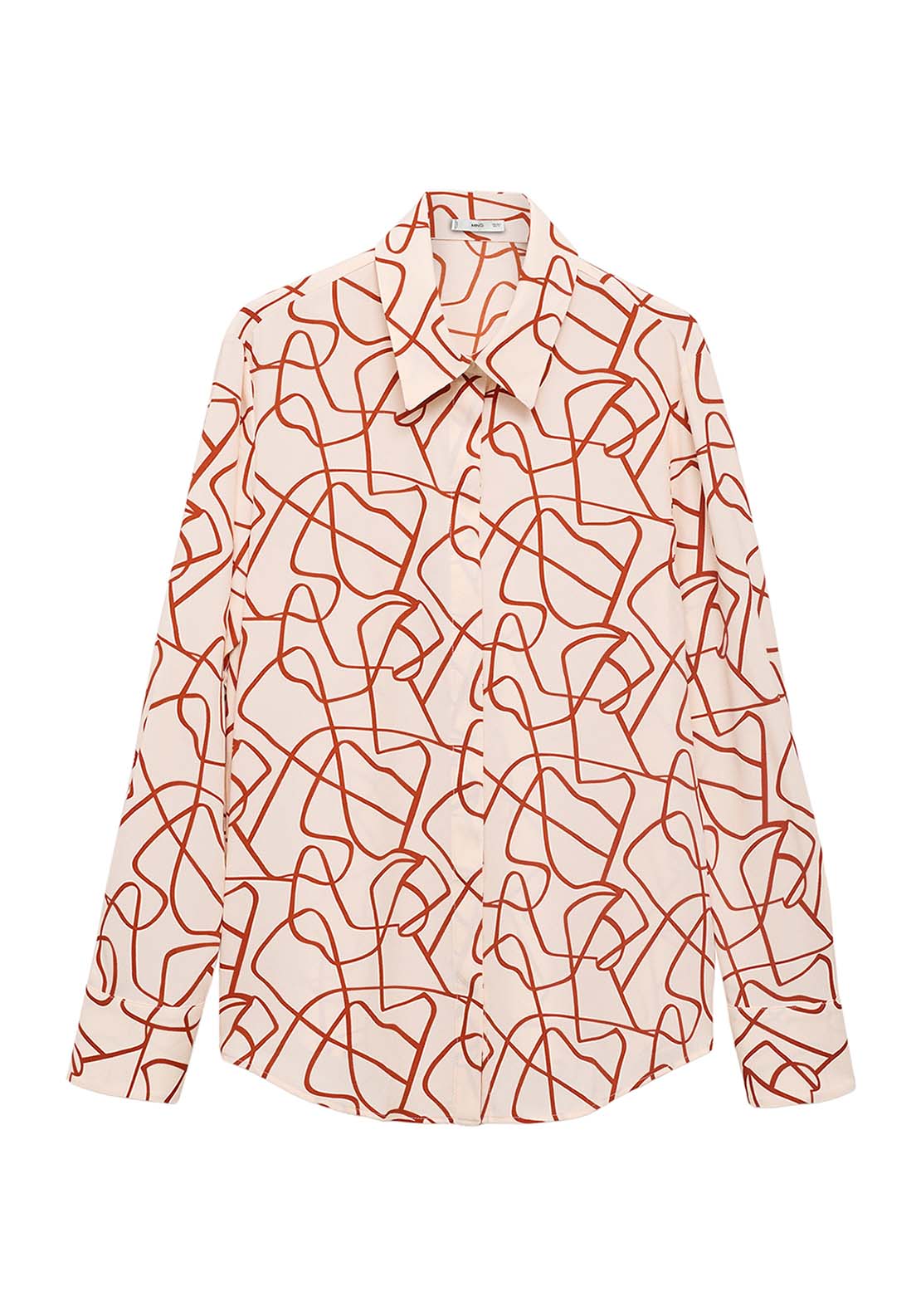 Shirt With Abstract Print - Orange