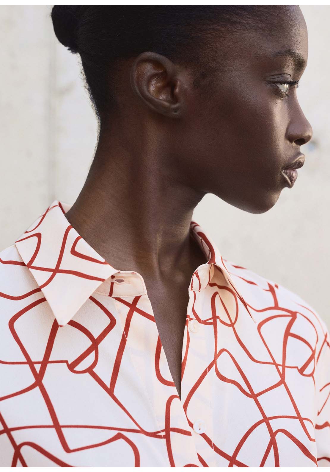 Abstract Print Shirt - Orange