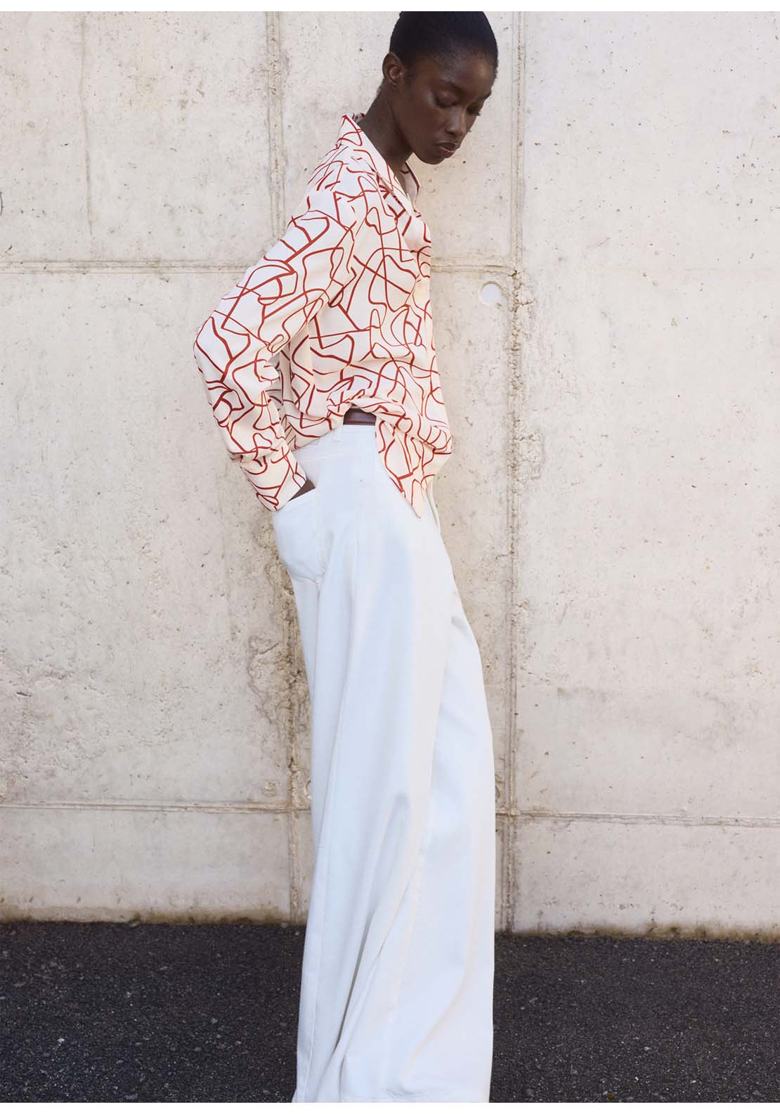 Abstract Print Shirt - Orange