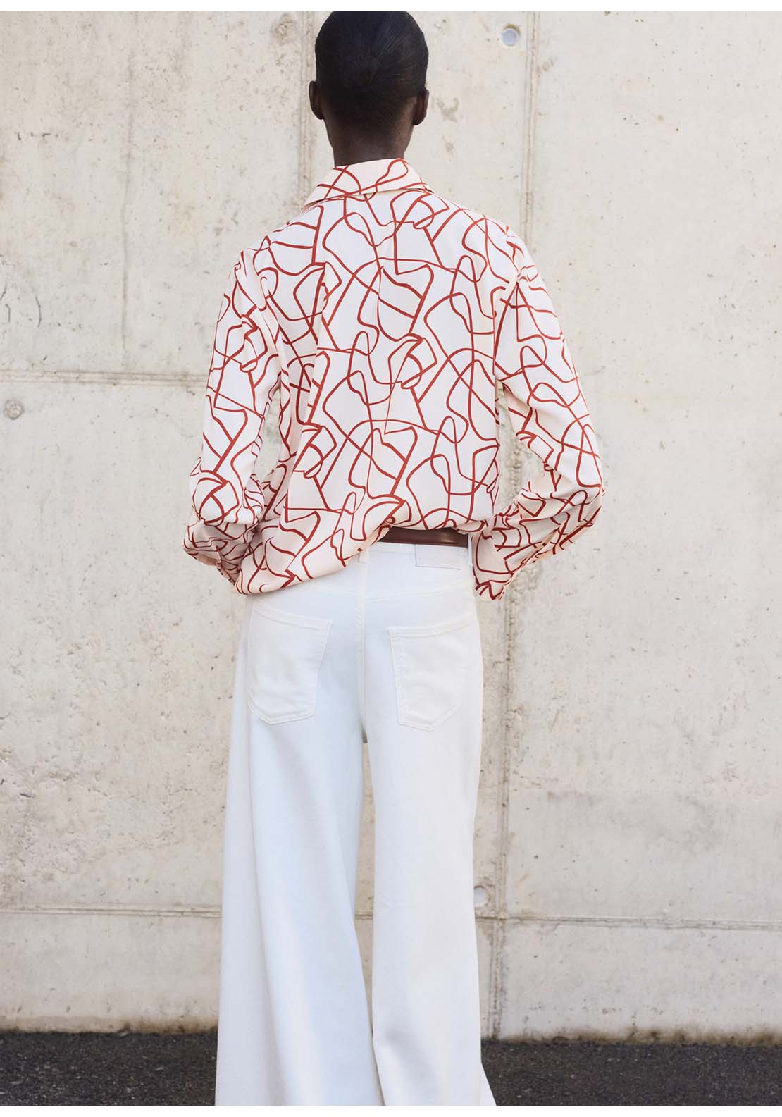 Abstract Print Shirt - Orange