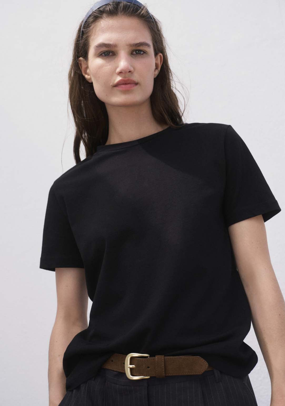 Cotton Short-Sleeved T-Shirt - Black