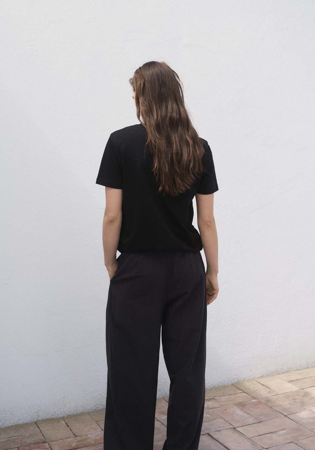 Cotton Short-Sleeved T-Shirt - Black