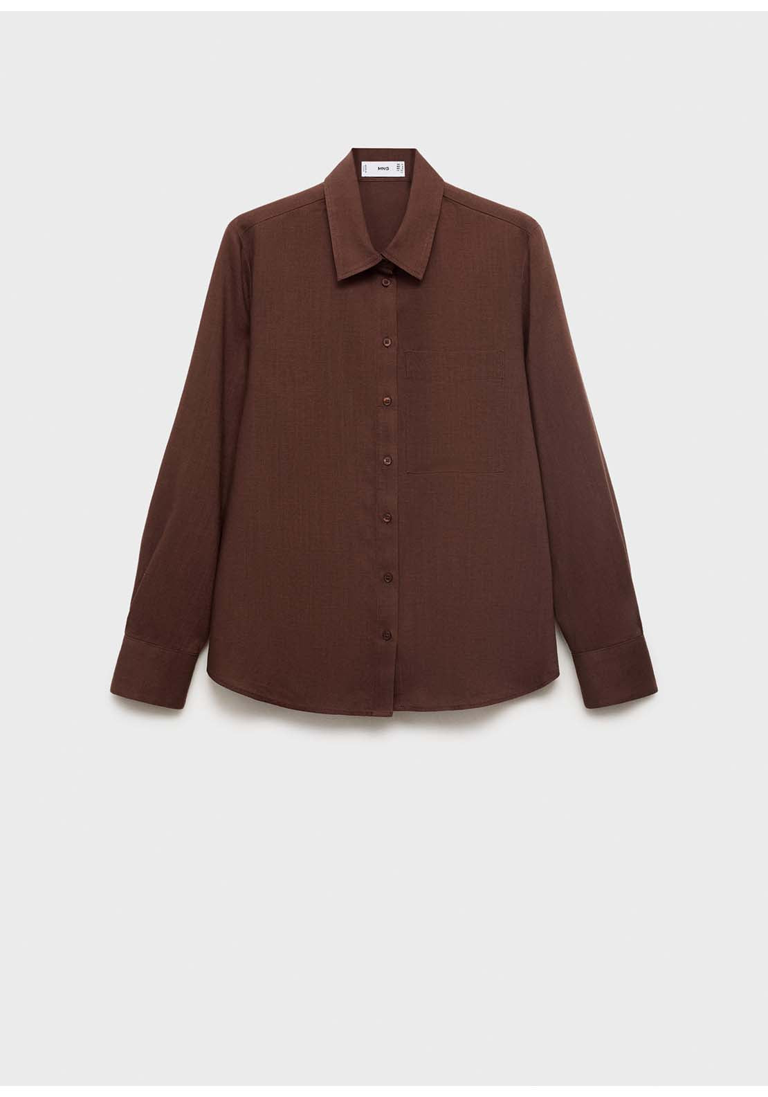 Lyocell Shirt With Pocket - Brown