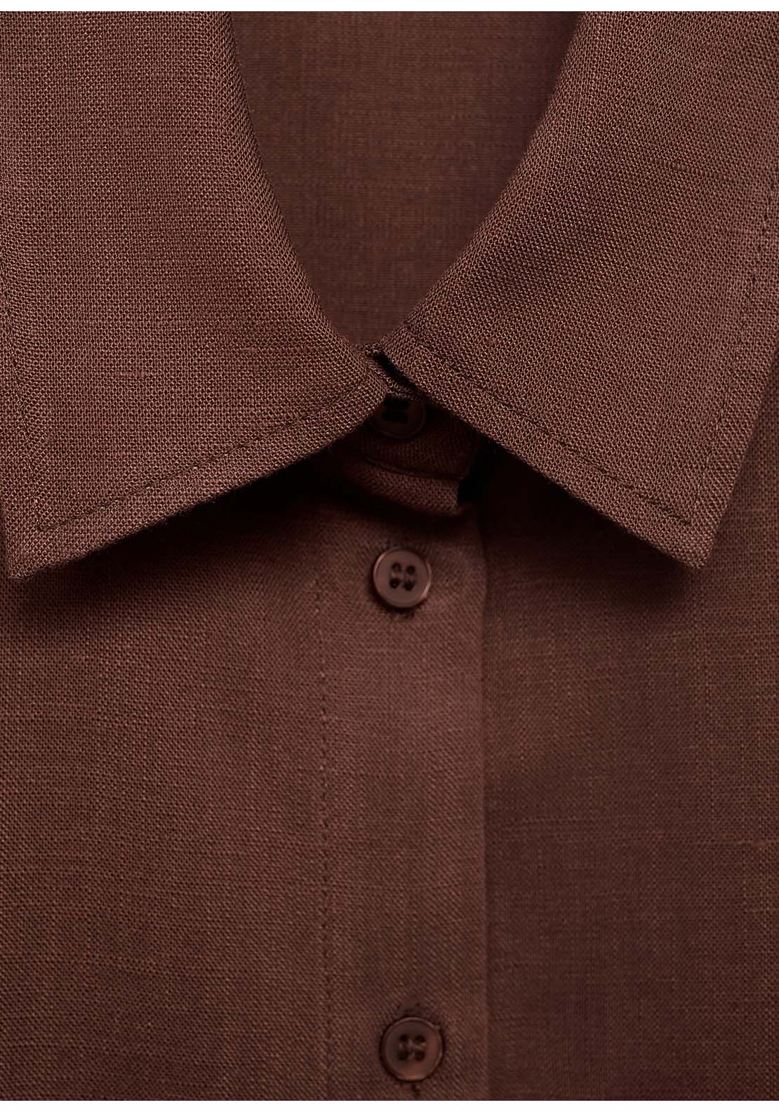 Lyocell Shirt With Pocket - Brown