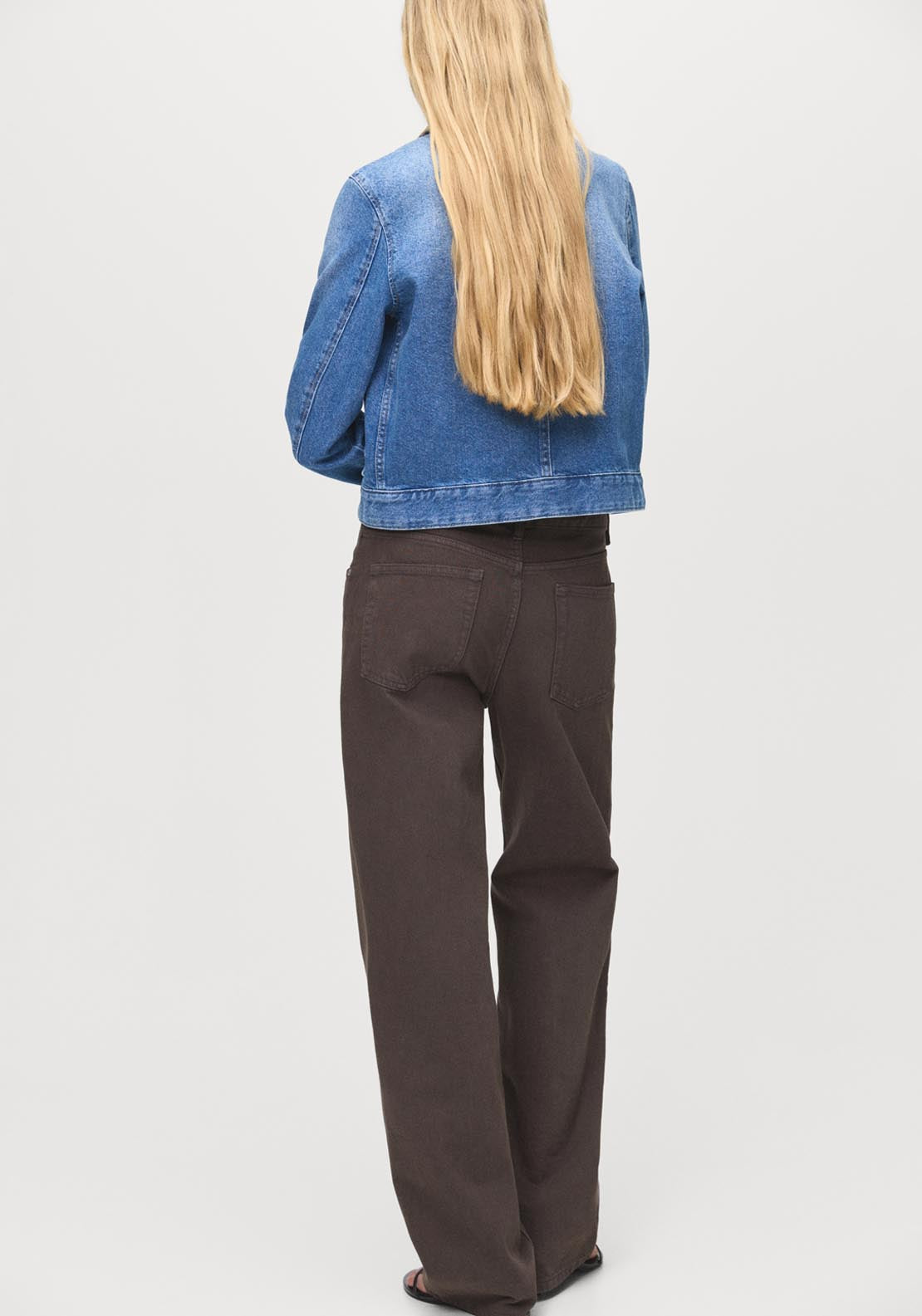 Mango Corduroy Collar Denim Jacket - Blue 2 Shaws Department Stores