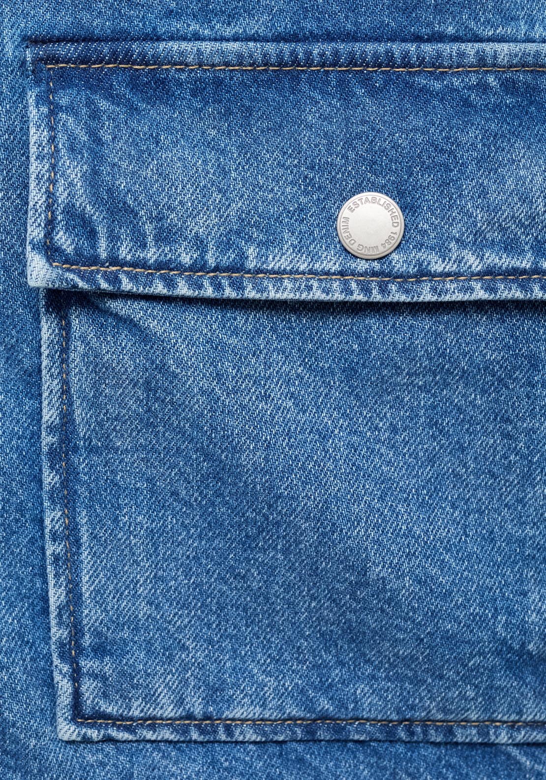 Mango Corduroy Collar Denim Jacket - Blue 6 Shaws Department Stores