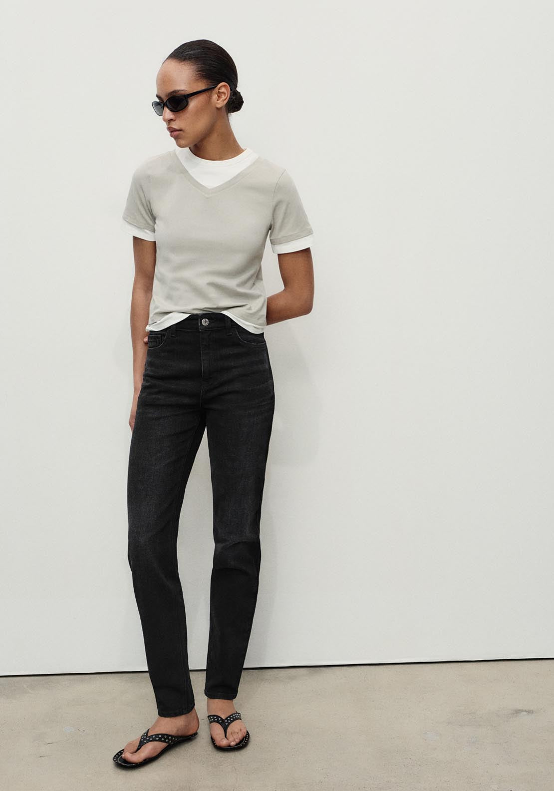 Mango Newmom Comfort High Rise Jeans - Grey 4 Shaws Department Stores