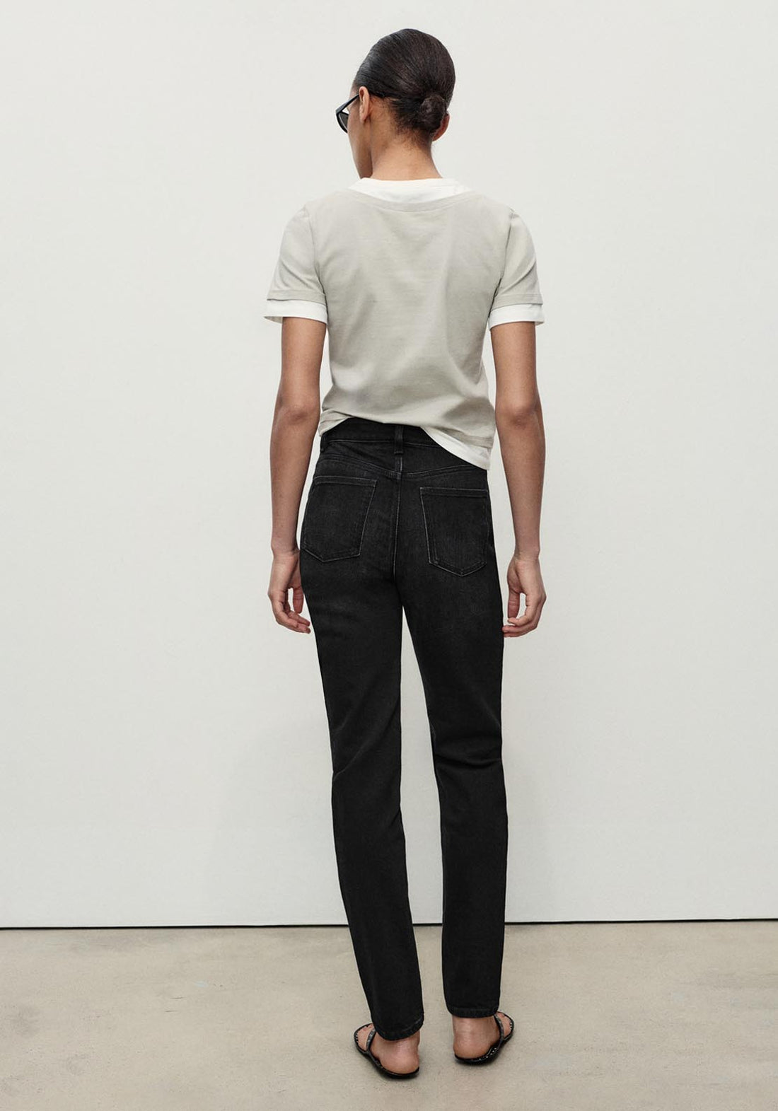 Mango Newmom Comfort High Rise Jeans - Grey 2 Shaws Department Stores