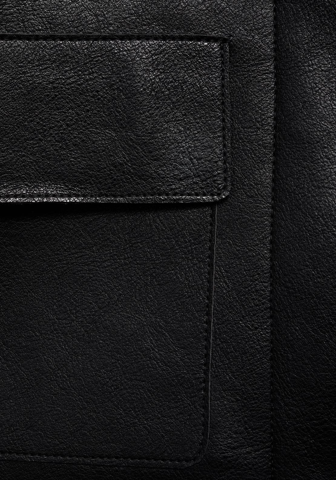 Mango Leather Effect Jacket With Pockets - Black 5 Shaws Department Stores