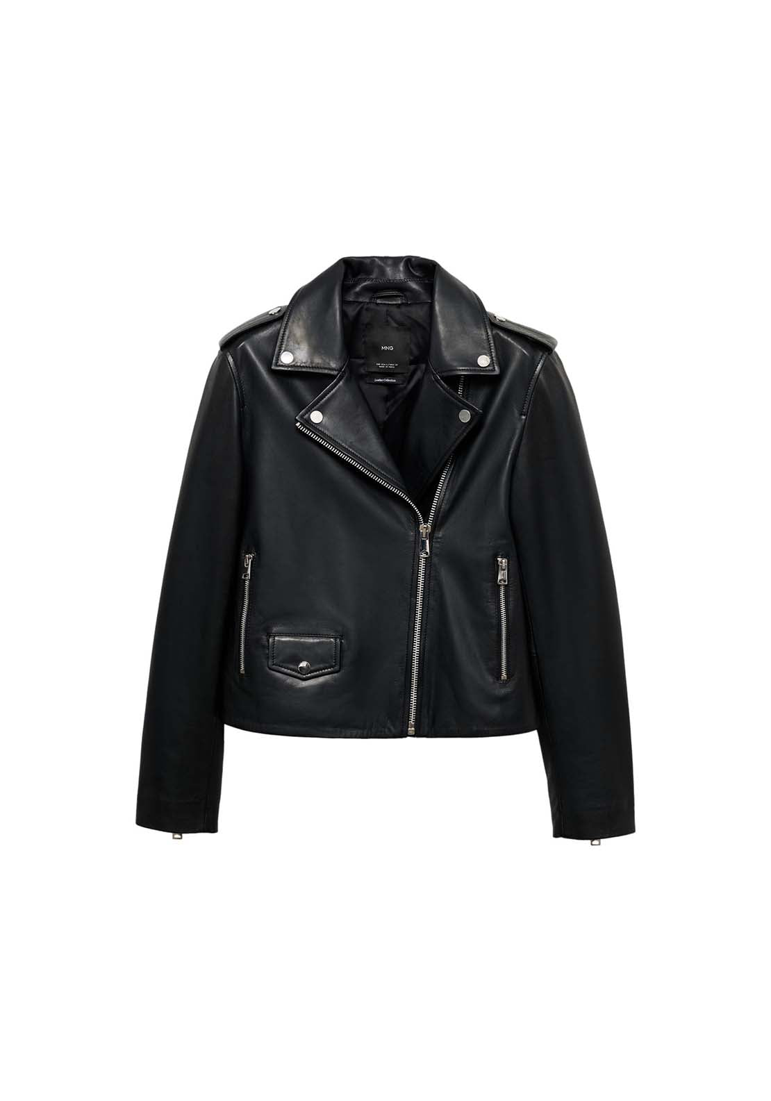 Leather Biker Jacket - Black