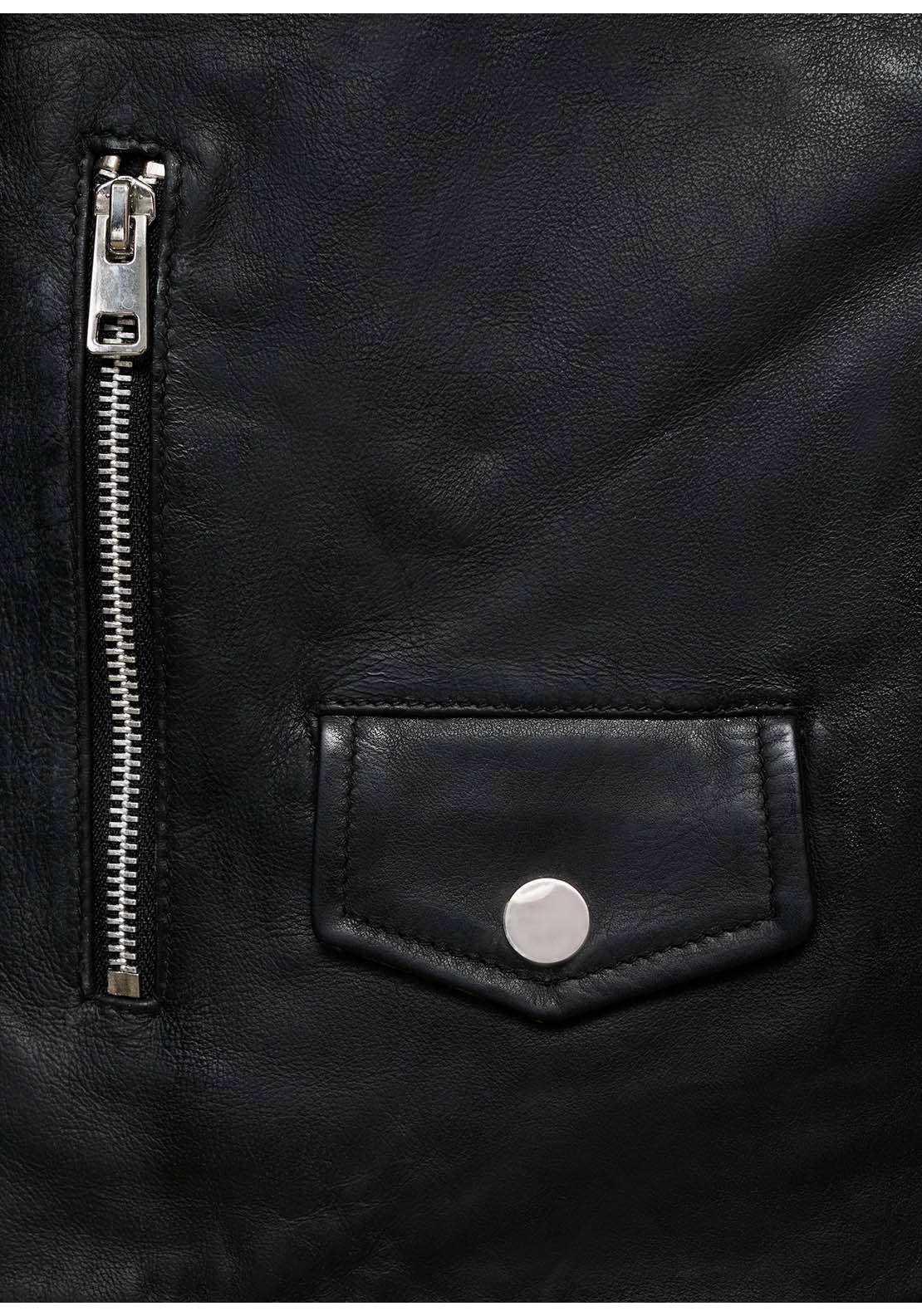 Leather Biker Jacket - Black