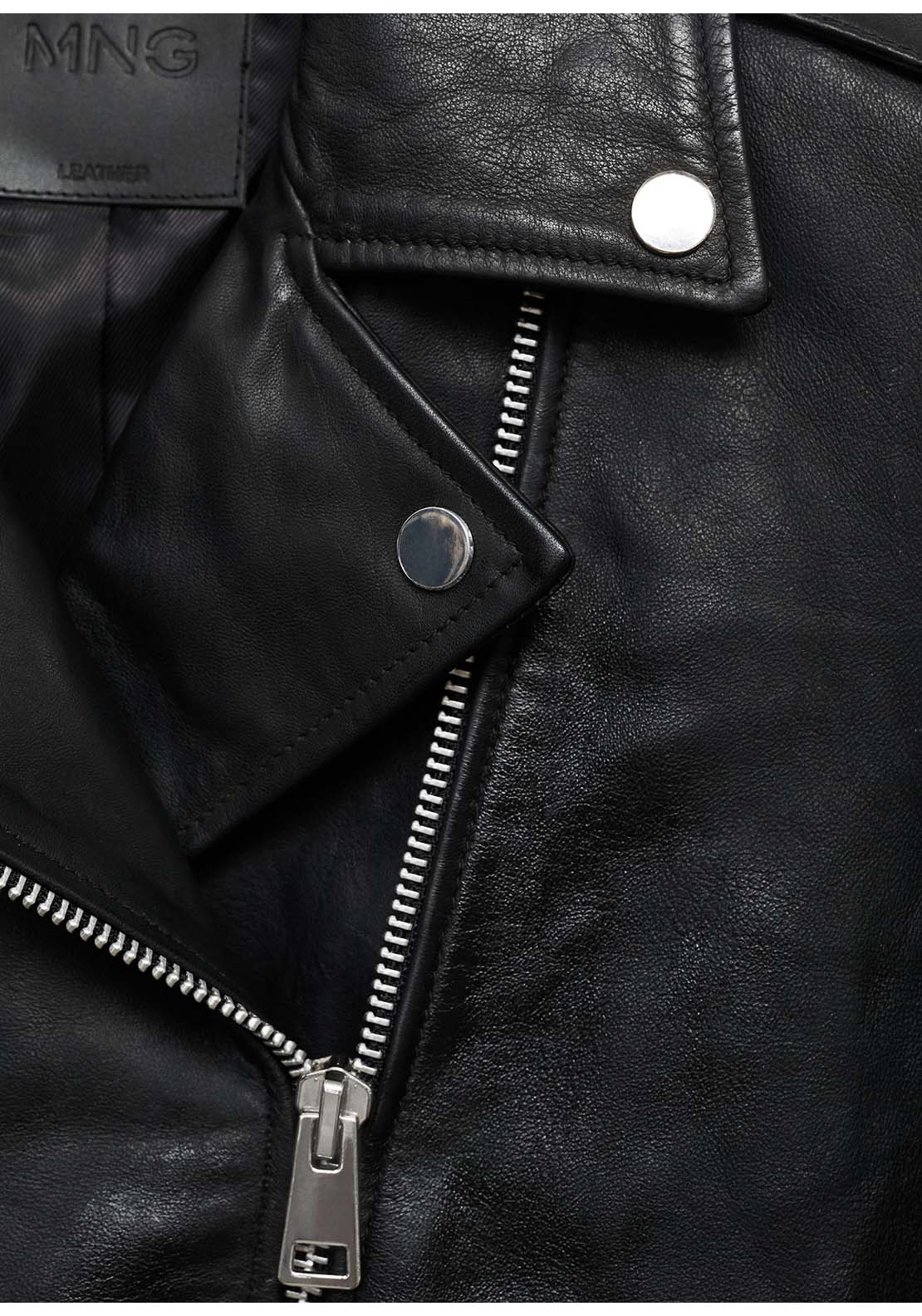 Leather Biker Jacket - Black