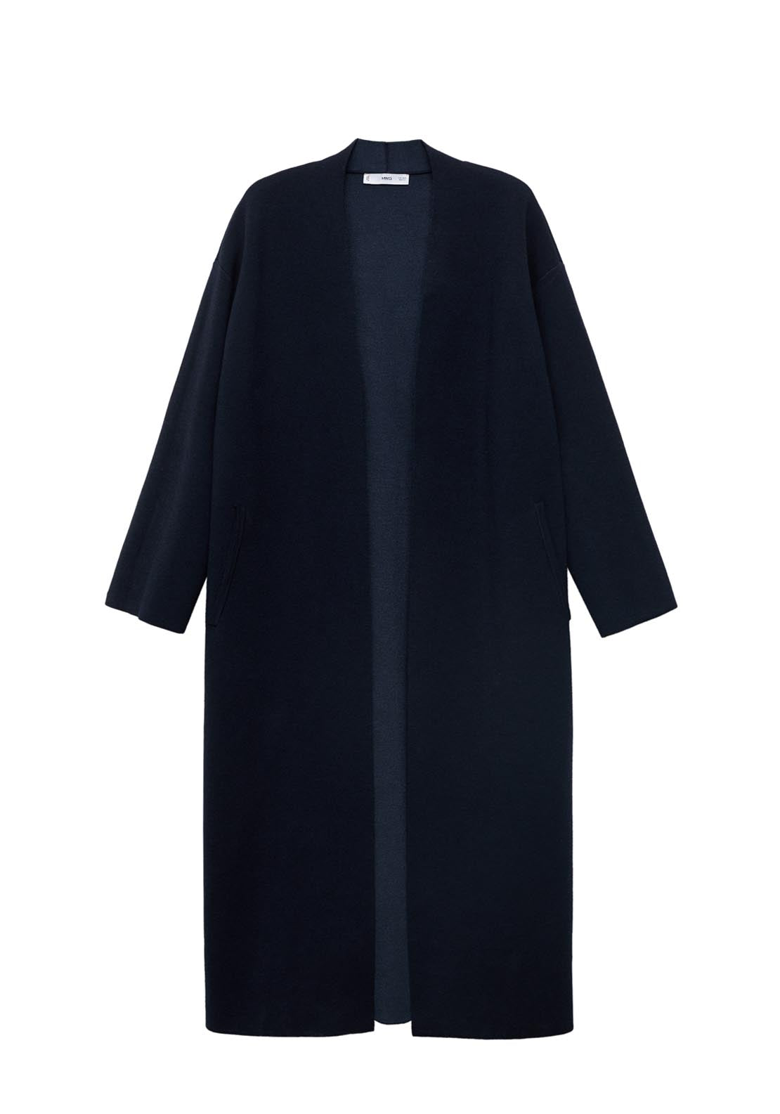 Mango Knitted Long Coat - Blue 5 Shaws Department Stores