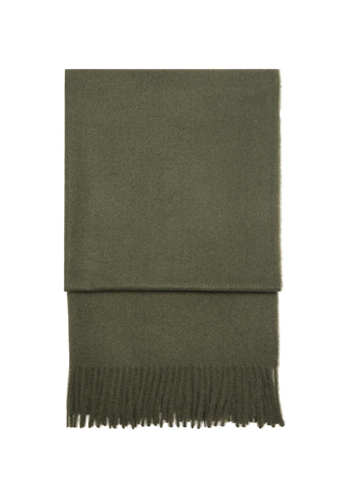 Mango Fringed Edge Scarf - Green 3 Shaws Department Stores