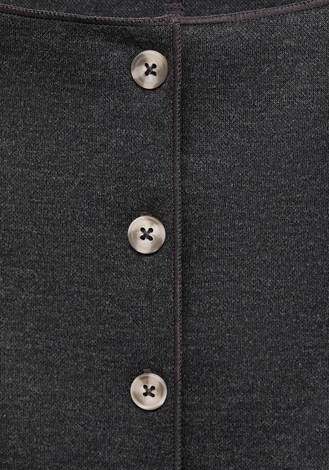 Mango Round Neck Buttoned Waistcoat - Grey 5 Shaws Department Stores