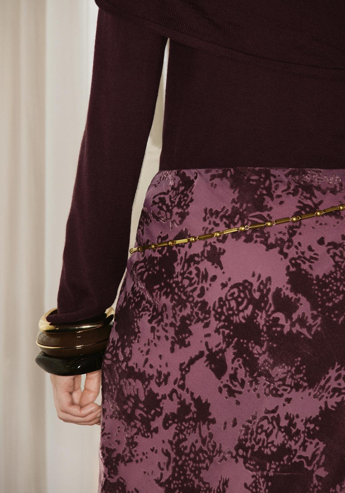 Mango Long Jacquard Skirt - Red 4 Shaws Department Stores