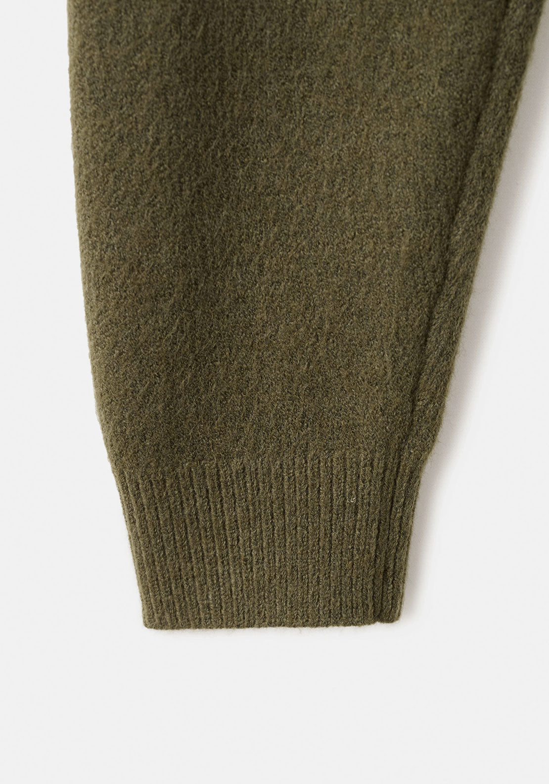Chunky Knit Cardigan With Buttons - Beige / Green