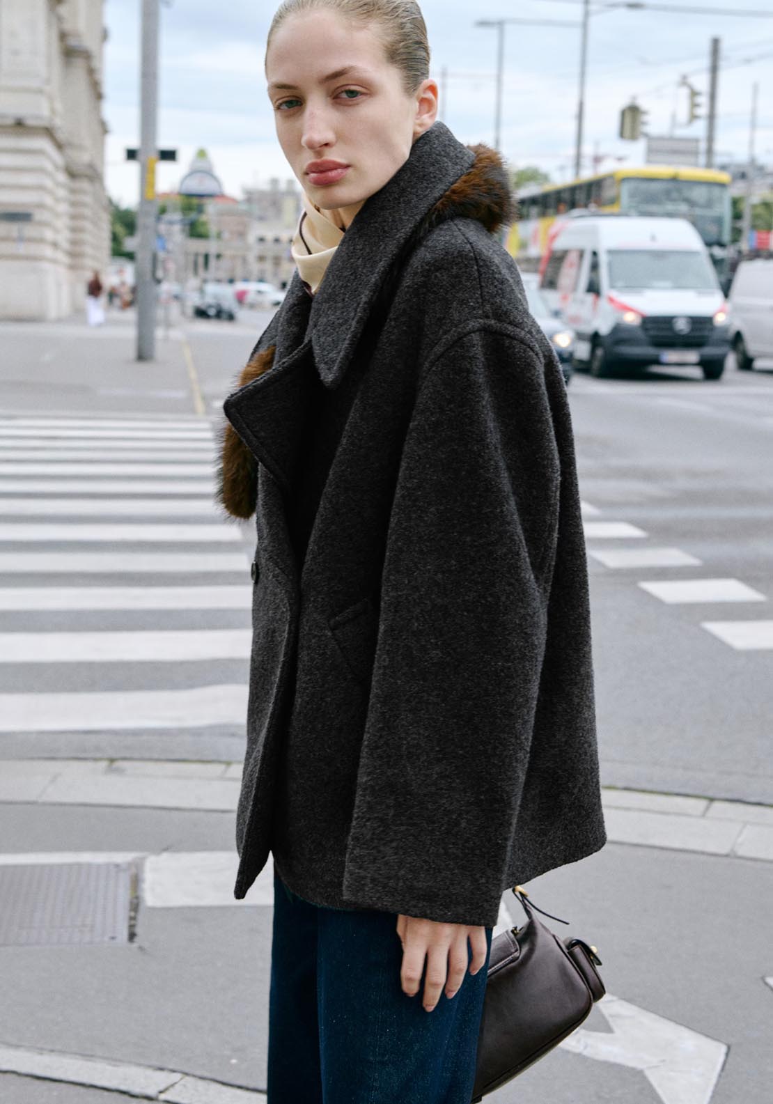 Mango Lowi Coat - Grey 2 Shaws Department Stores