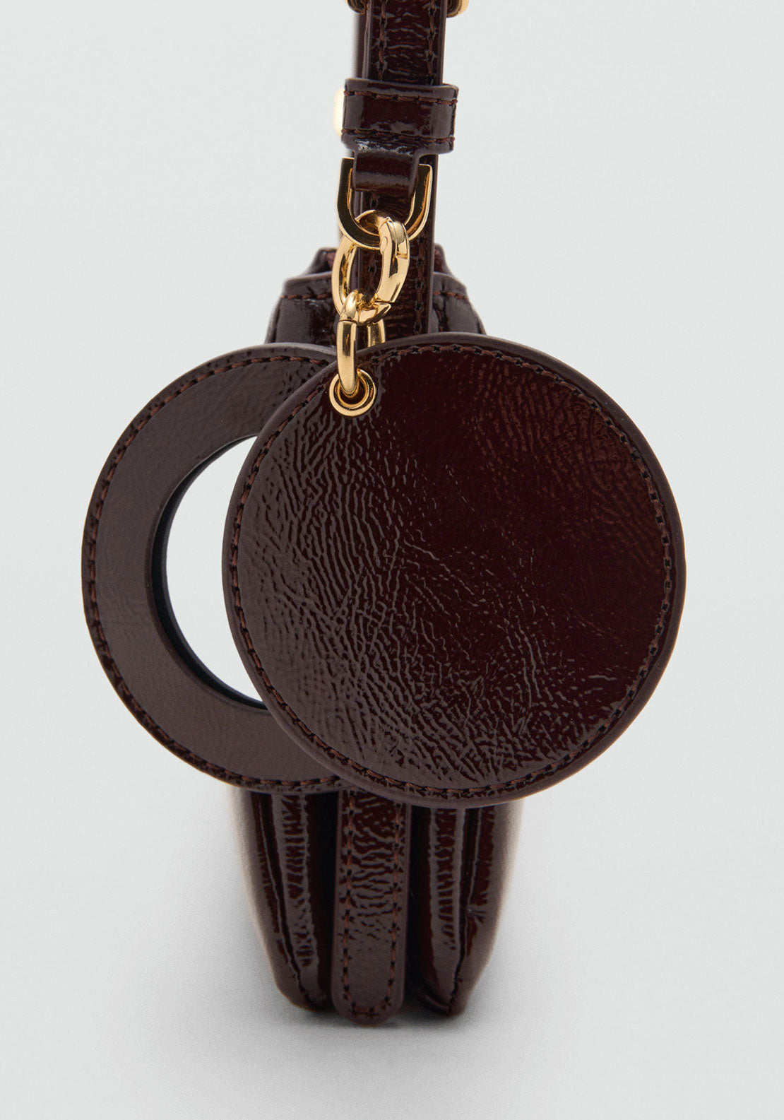 Shiny Shoulder Bag - Burgundy