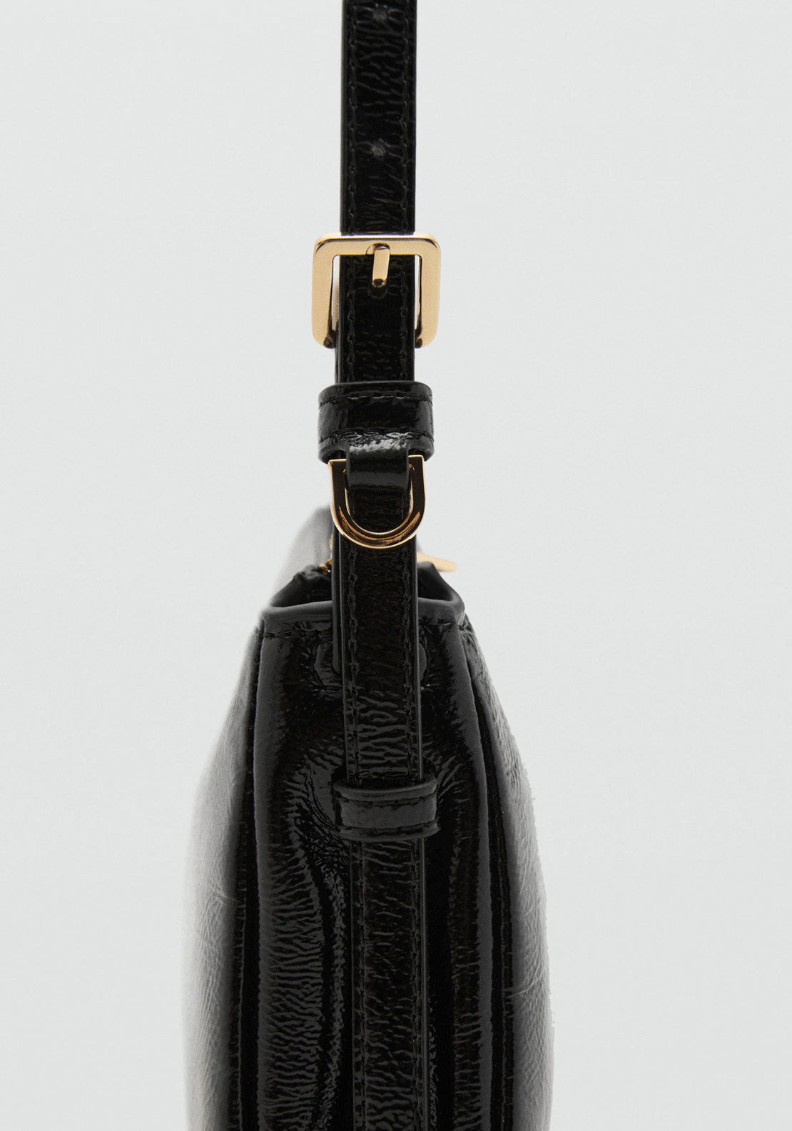 Shiny Shoulder Bag - Black