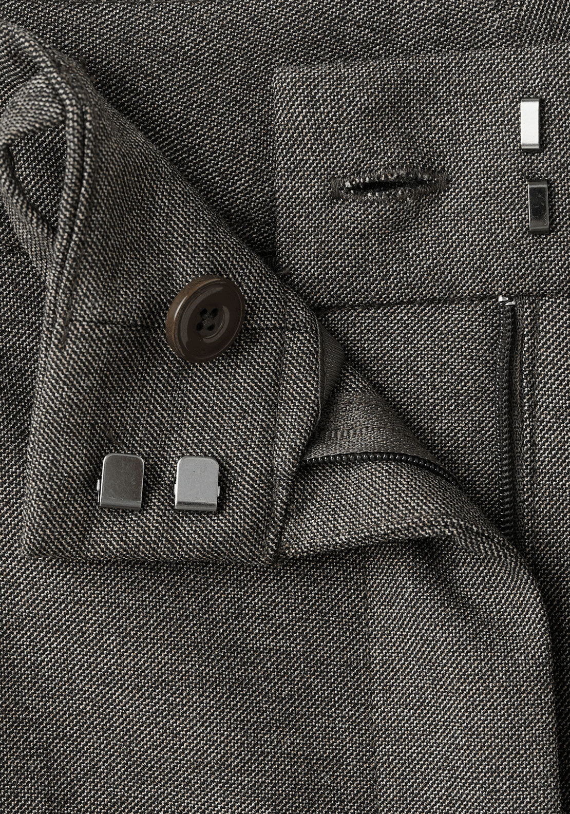 Belt Straight Fit Trousers - Brown