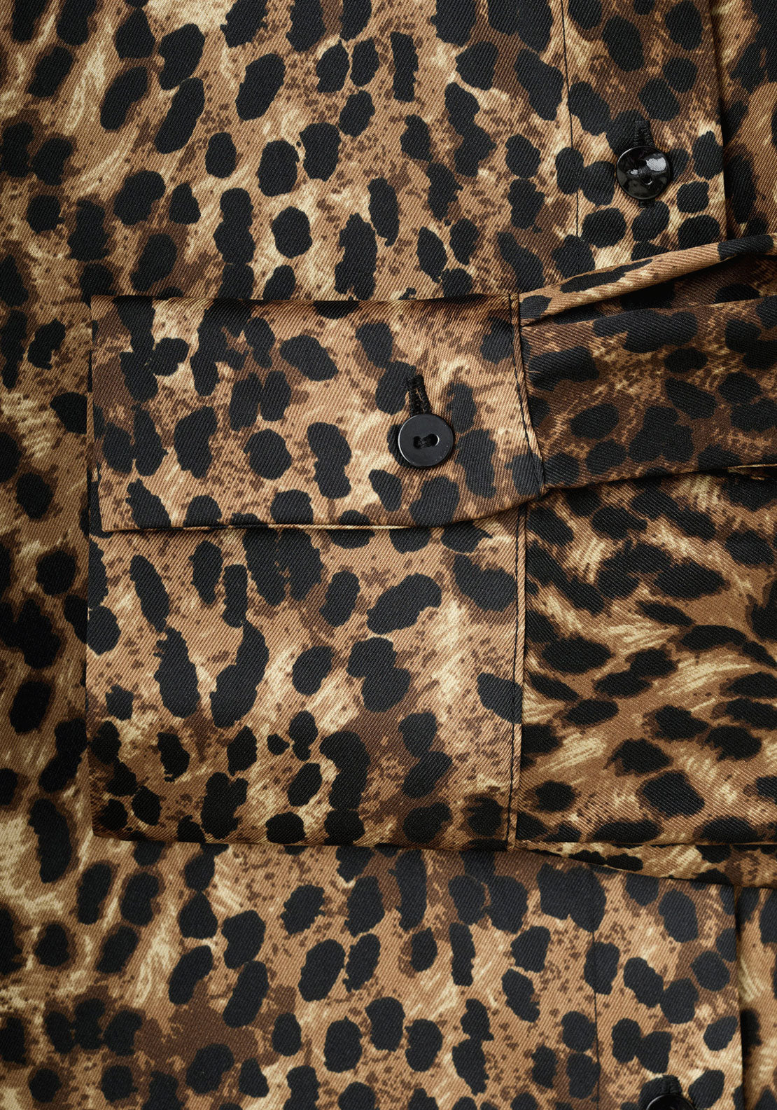 Leopard Print Satin Shirt - Brown