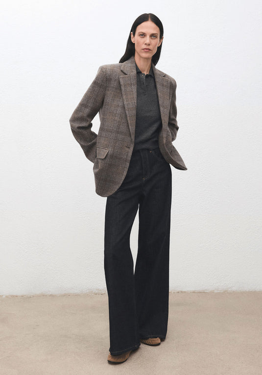 Checked Blazer - Brown