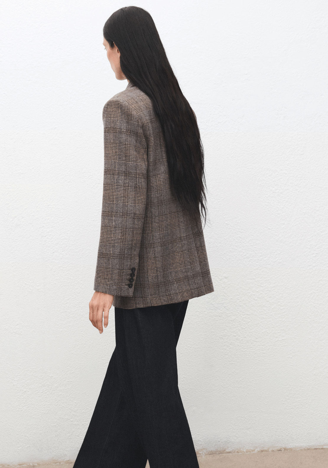 Checked Blazer - Brown