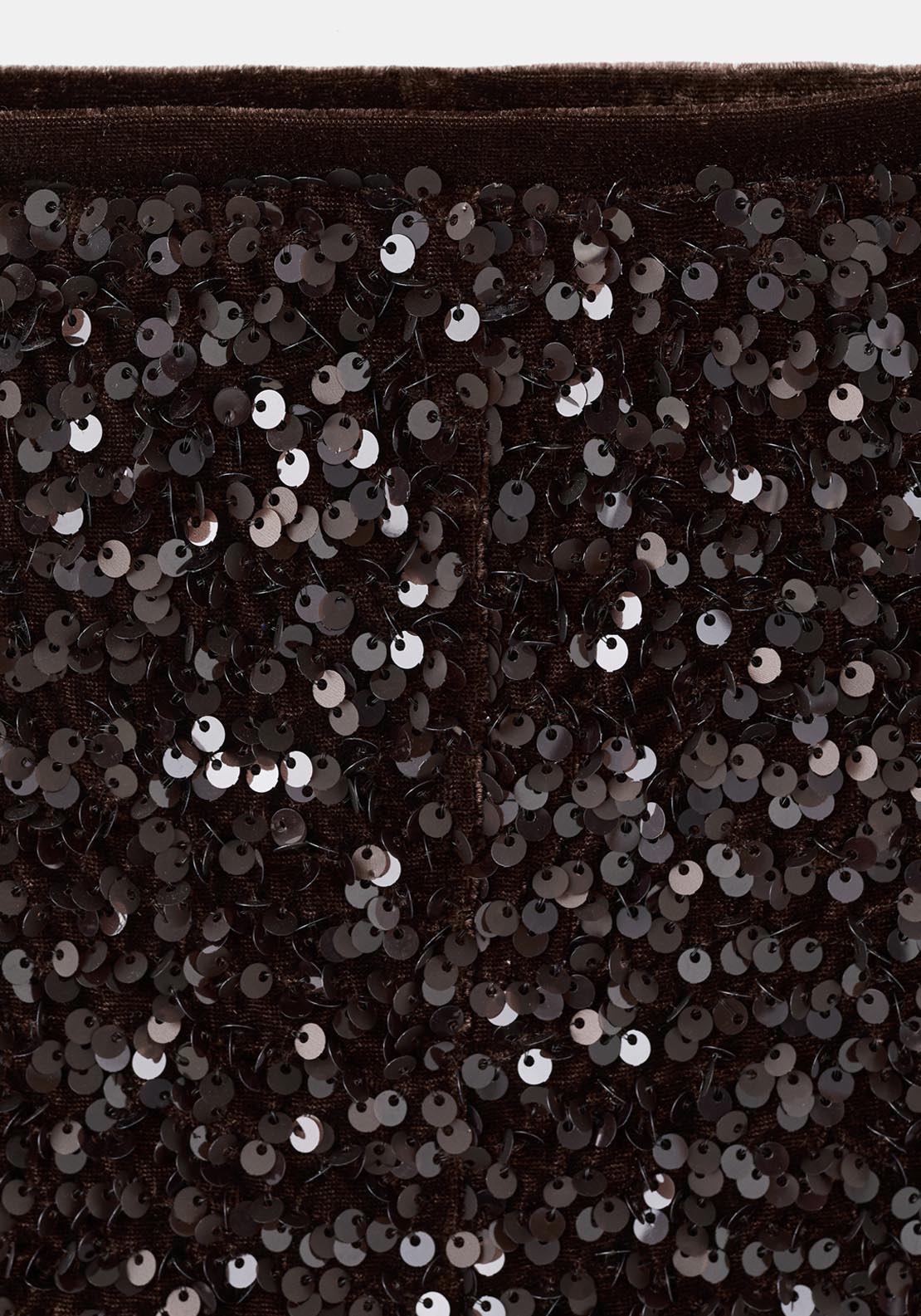 Mango Velvet Shorts With Sequins - Brown 6 Shaws Department Stores