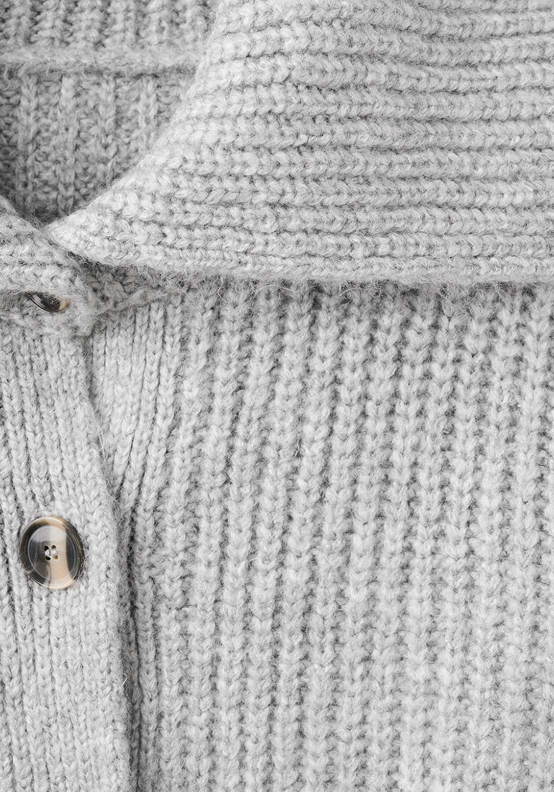 Cardigan With Shawl Collar - Grey