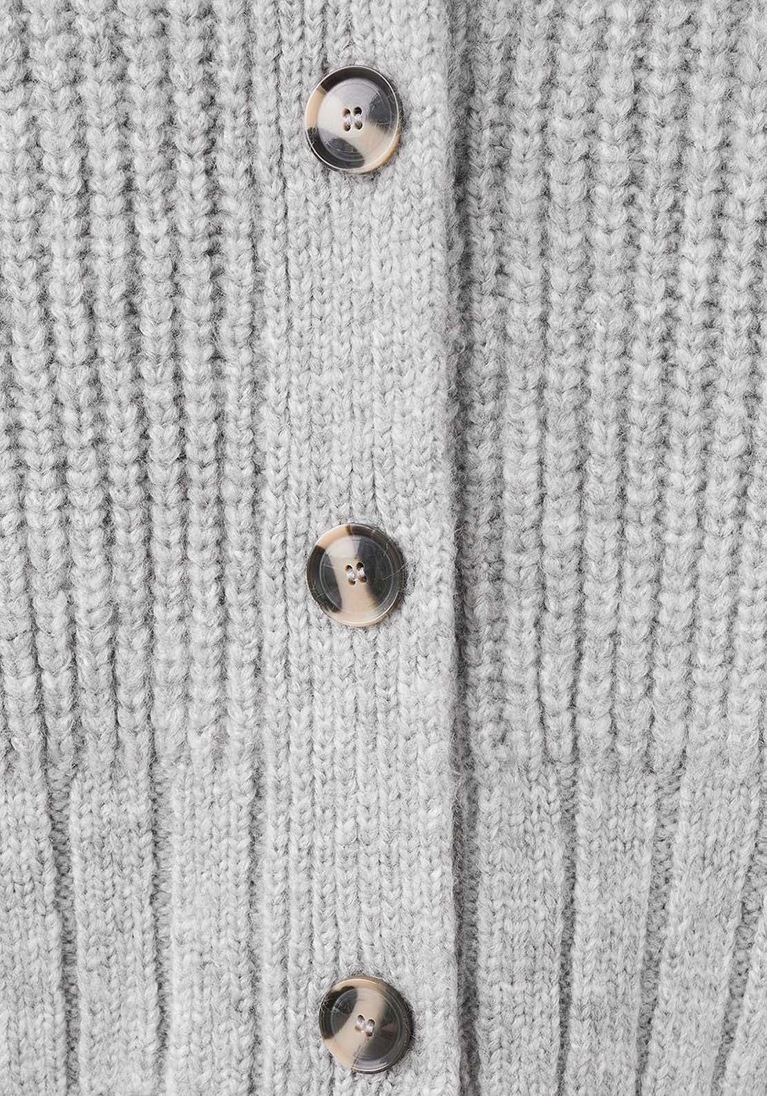 Cardigan With Shawl Collar - Grey