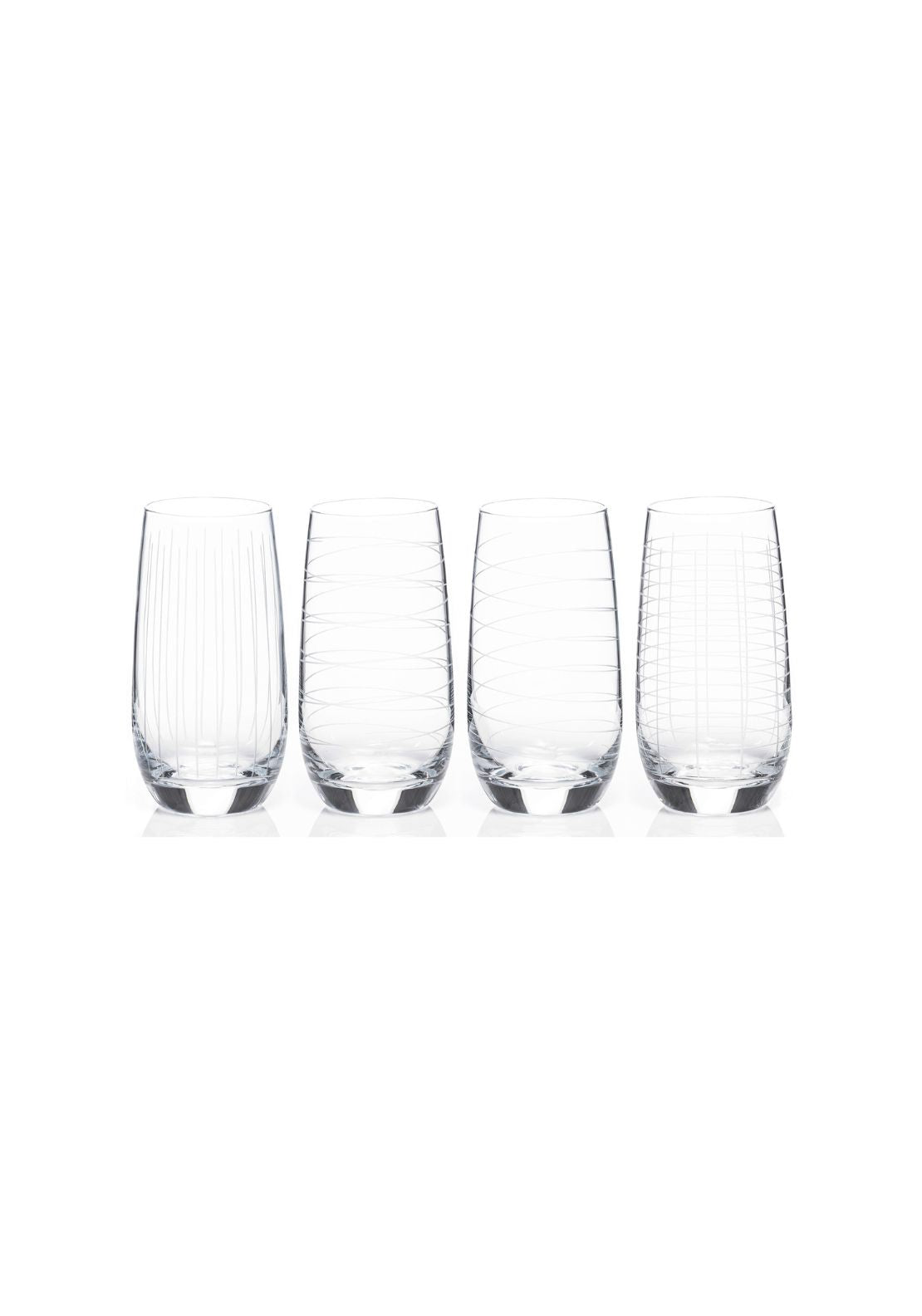 Newgrange Living Clear Cut Party Hiball Glass Set of 4 - Clear 1 Shaws Department Stores