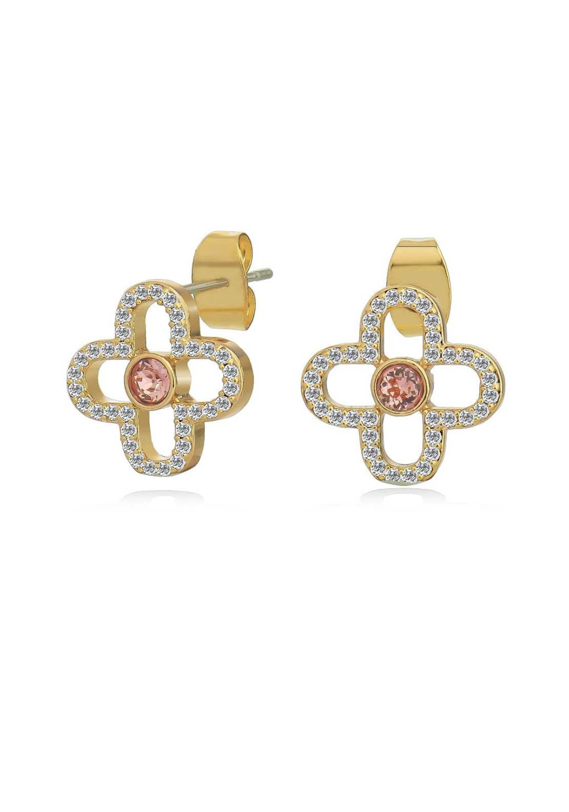 Tipperary Jewellery Collection Pink Cz Earrings - Rose Gold 1 Shaws Department Stores