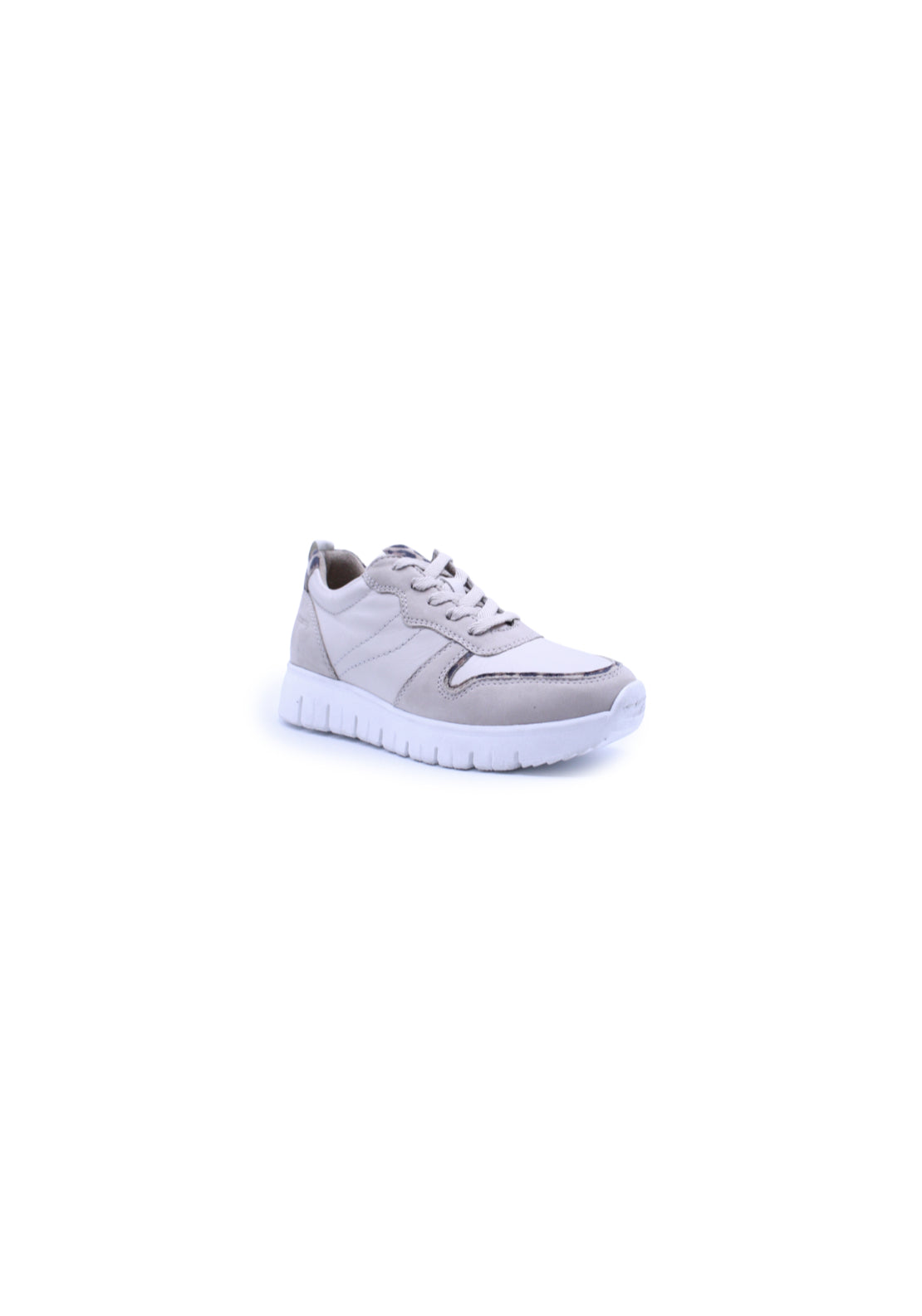 Dubarry Heel Trim Lace Up Trainer - Cream 2 Shaws Department Stores