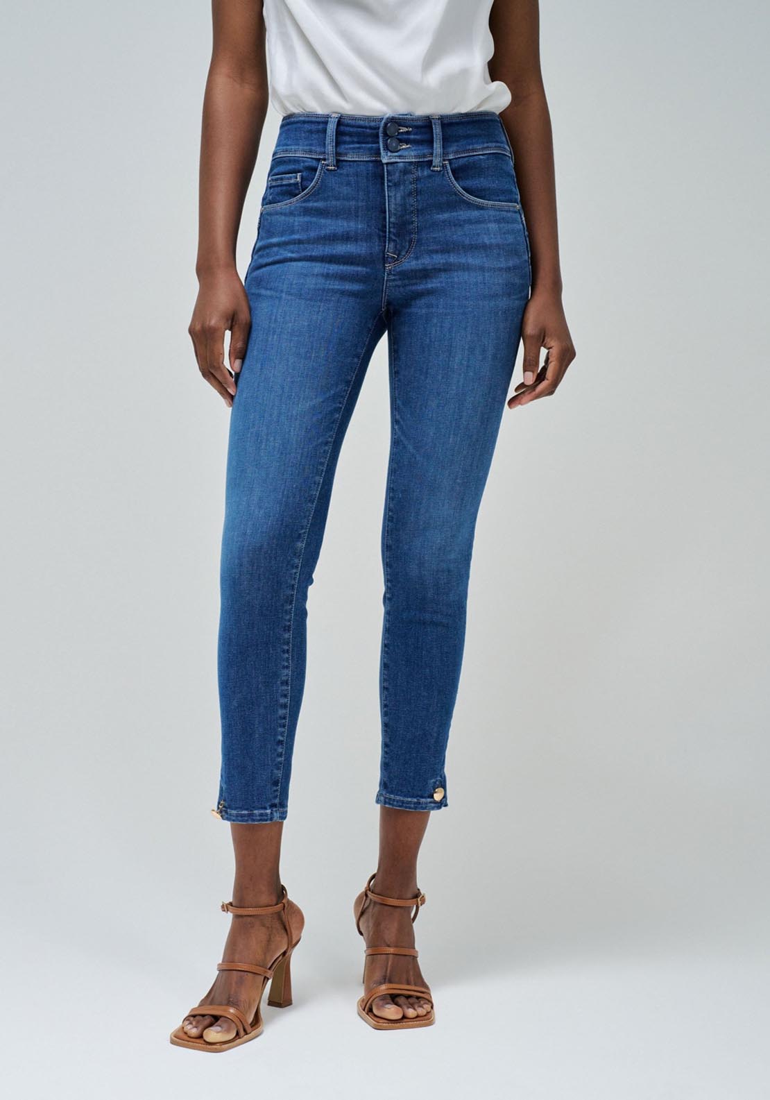 Salsa Secret Cropped Skinny Jeans - Blue 1 Shaws Department Stores